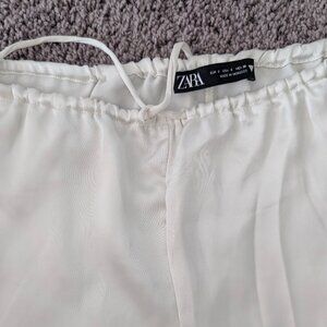 ZARA White Silk Pants | Elegant & Flowing Fit